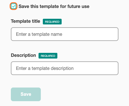 A screenshot of option to save the edited template for future use.