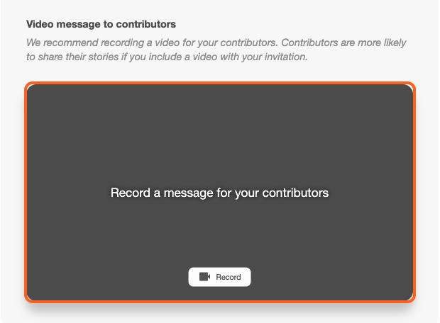A screenshot of video message to contributors.
